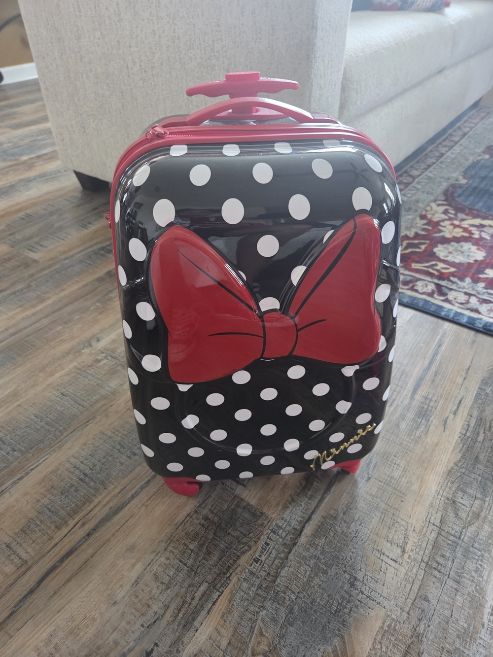 Polka Dot Hard Shell Carry-On with Red Bow Accent
